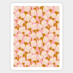 Happy blossom flower pattern in white and pink Sticker